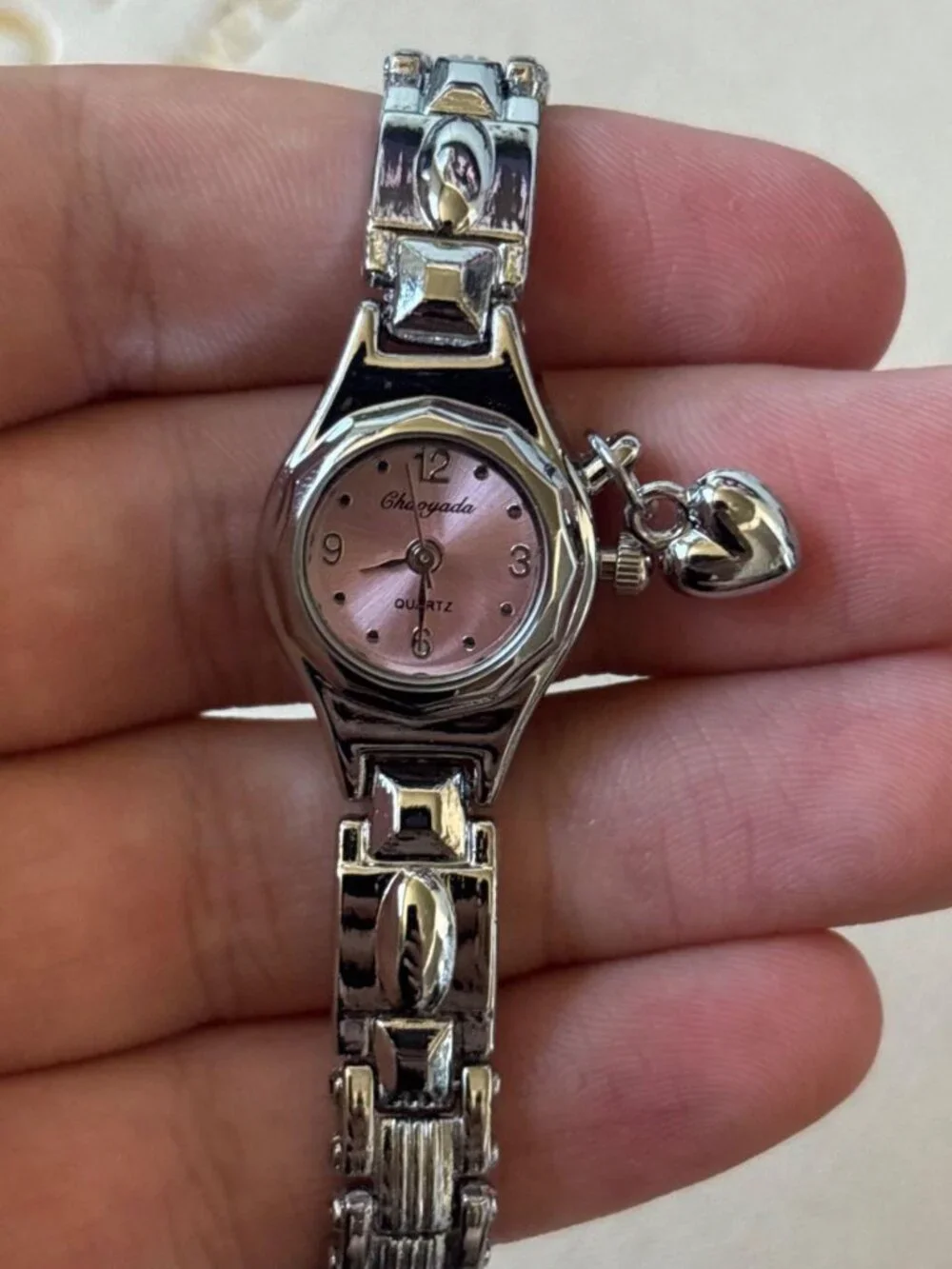 Preppy Silver Dial Heart Charm Watch Preppy Y2K OS